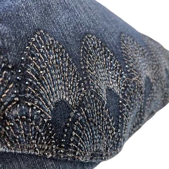 NYDJ Straight Leg Stretchy Lift Tuck Technology Mom Jeans Glitter Butt Pockets - Picture 4 of 16